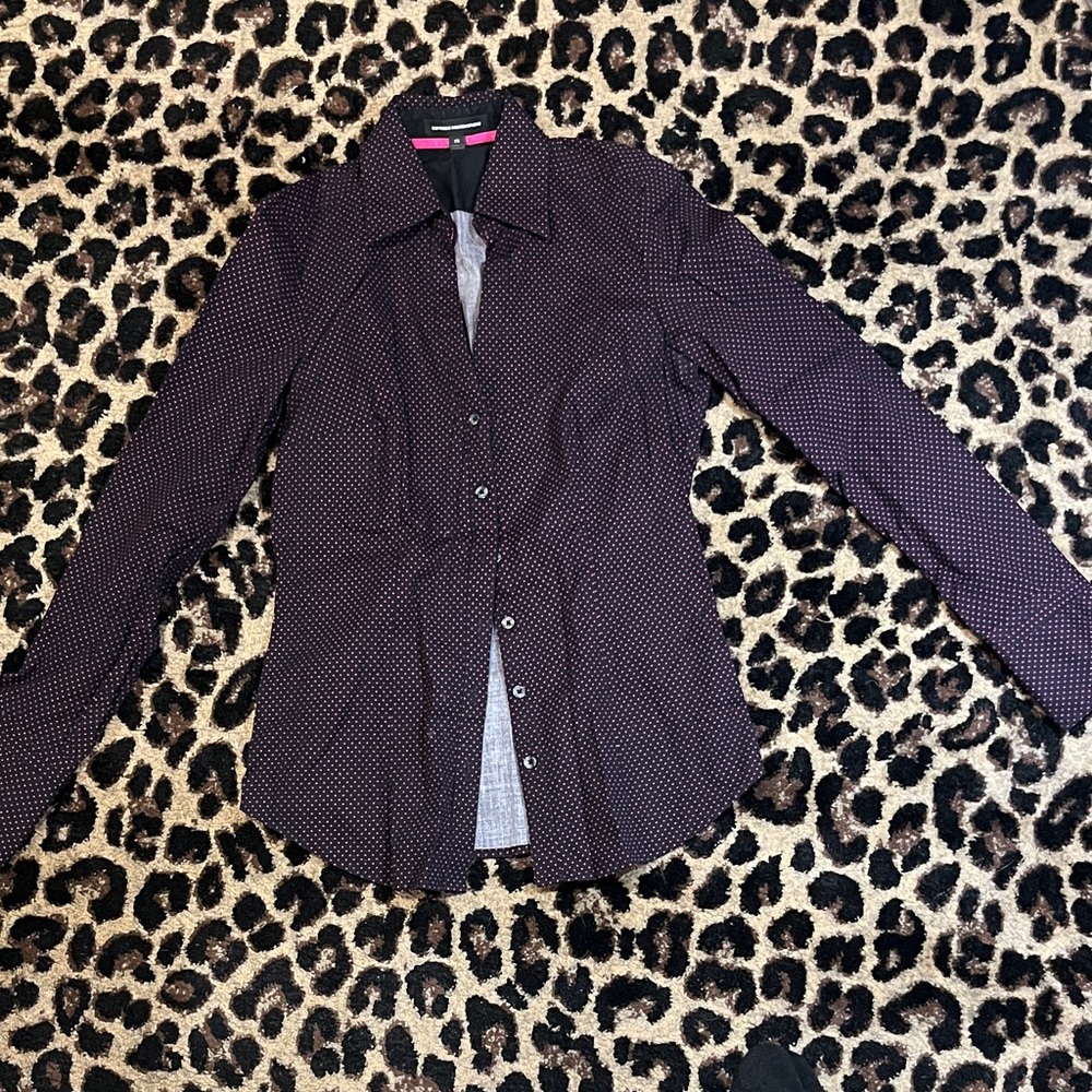 Express Black and White Button Down Shirt